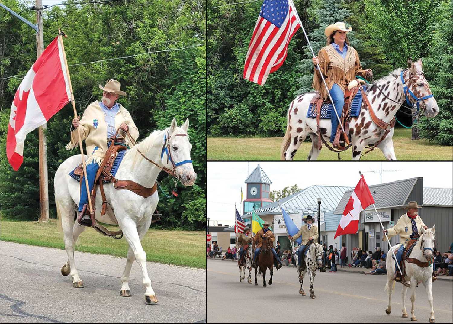 Doug Sauter of Fairlight will be waving the Canadian flag and riding one of his appaloosa horses to lead the Moosomin Parade.